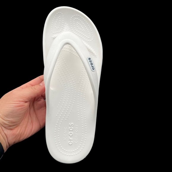 Crocs Womens Bayaband Flip Flop Sandals Size 7 White Water Friendly Lightweight - Picture 4 of 16